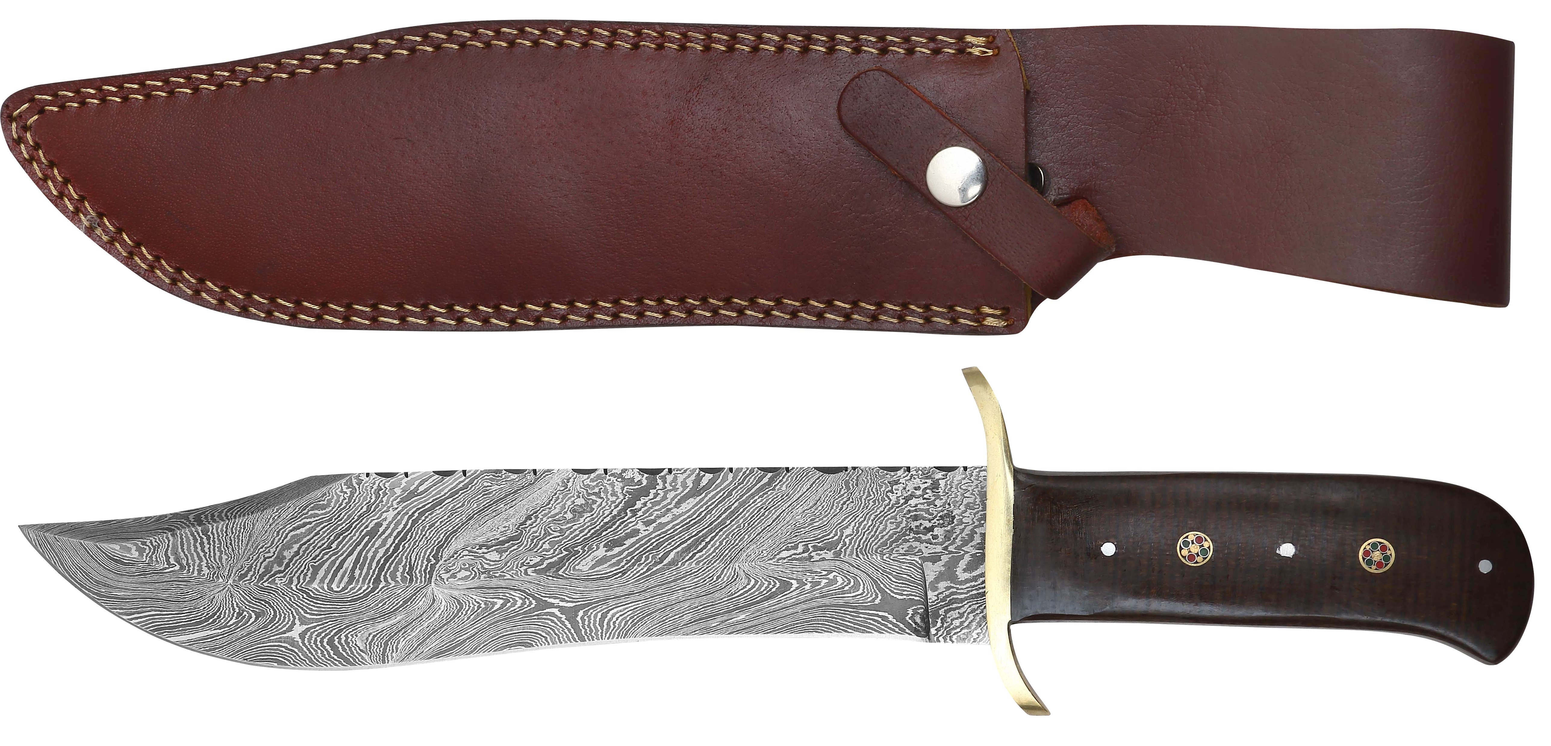 DAMAS - Dague 37 cm micarta & étui cuir