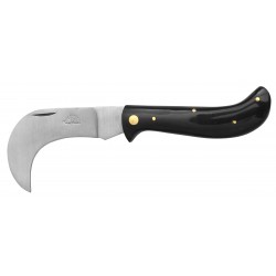 Elegance Collection 10cm Pruning Knife with Hooked Blade and Natural Black Horn Handle - Pocket Knife Pakistan