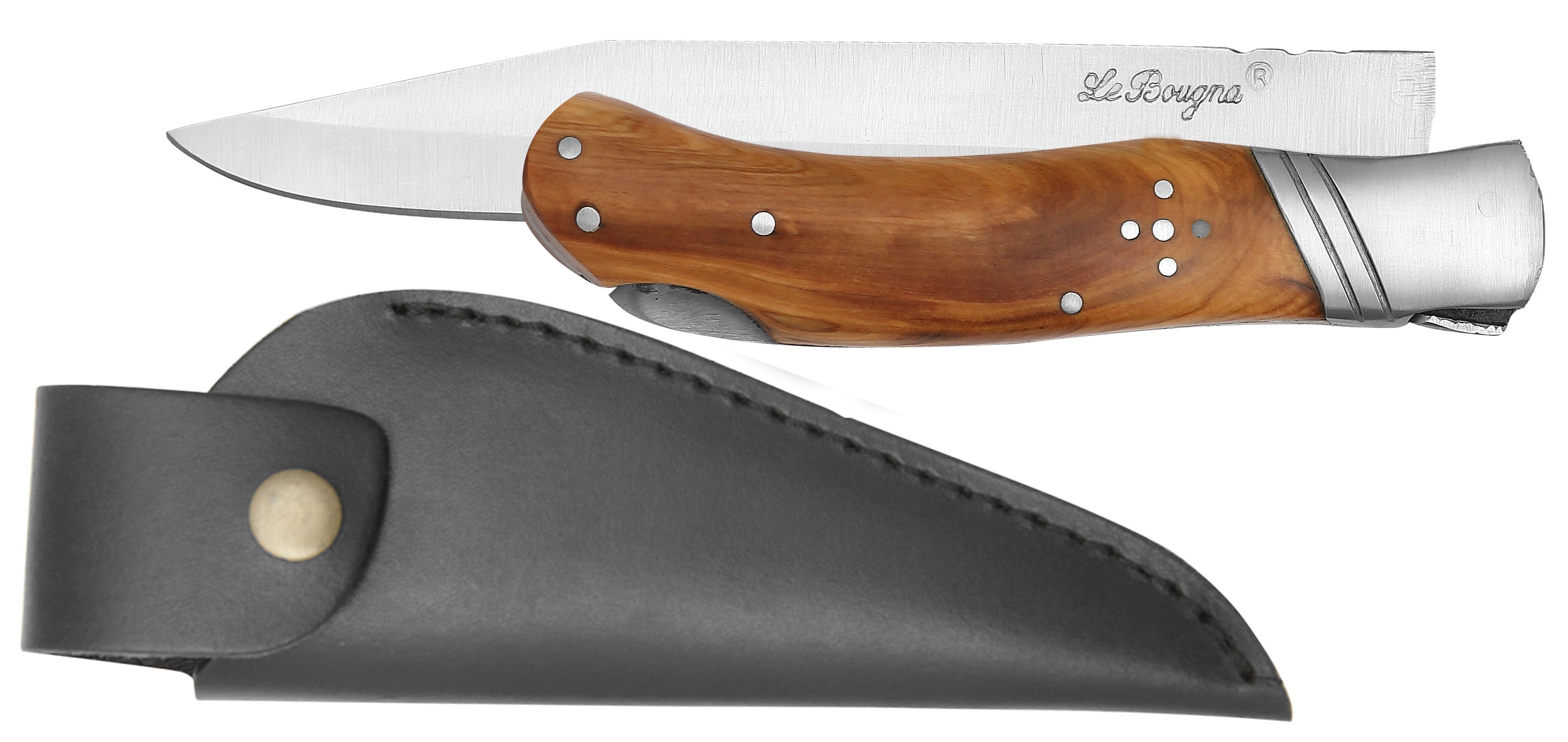 B - Folding knife 18 cm - teak & étui