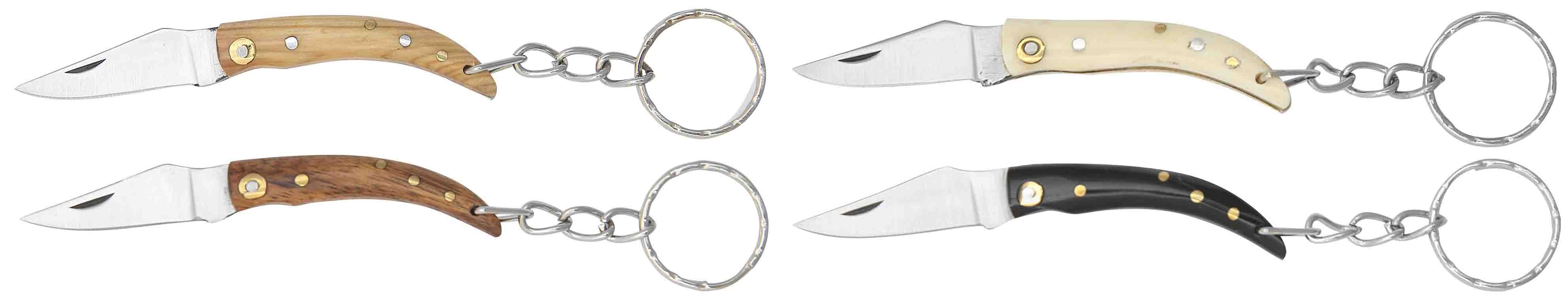 Rustic Teak Wood Handle Folding Knife Keychain - Pakistan Design