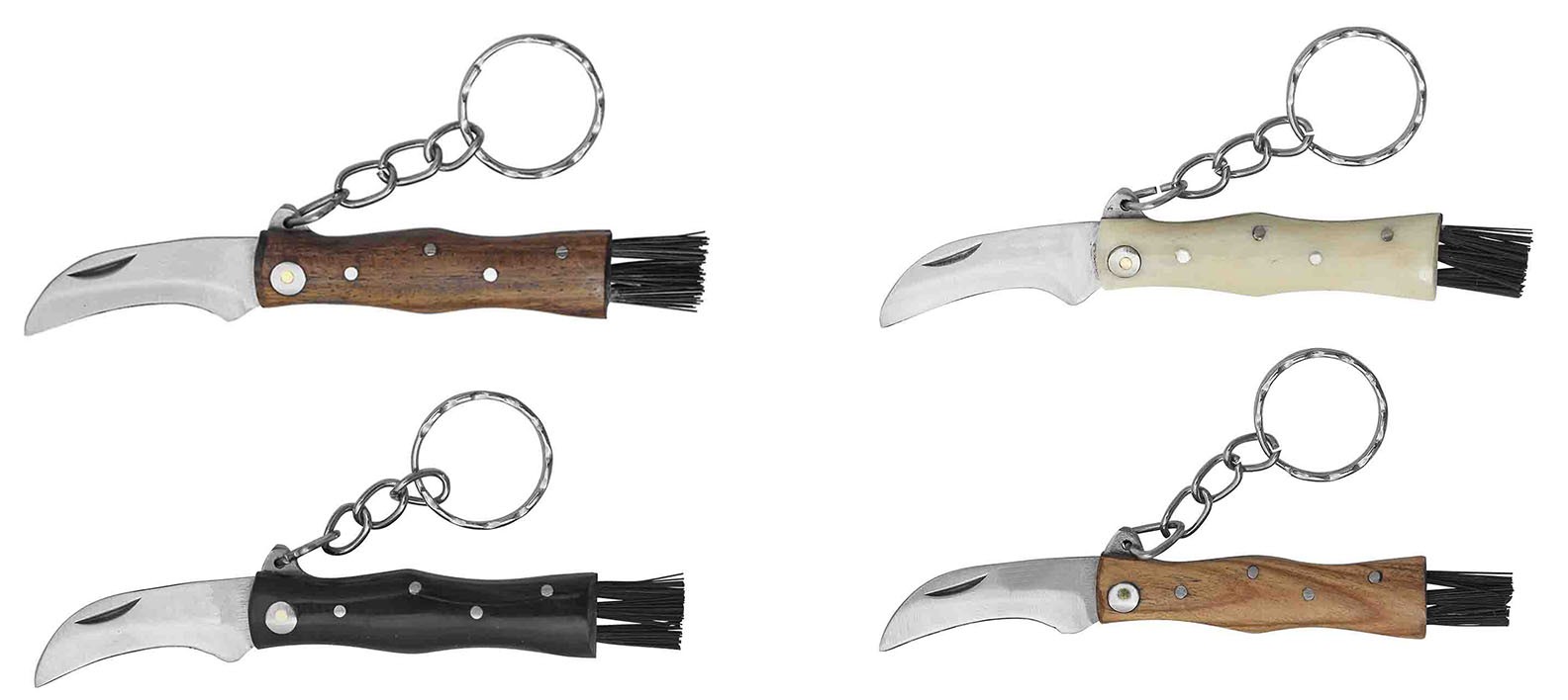 Woodland Explorer Mushroom Keychain with Dark Wood Finish - Pakistan Crafted Elegance