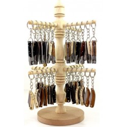 Keychain Showcase: 48-Key Capacity, 2-Tiered Design, Oak Wood Handle, Authentic Pakistan Knives