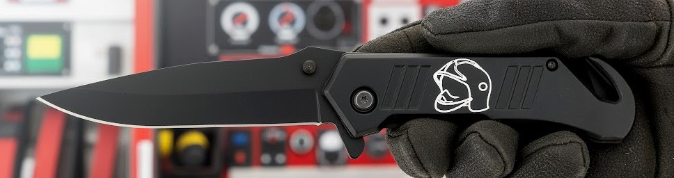 DARKGRIP - Semi automatic, Aluminium folding pocket knife made in china