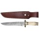 DAMASCUS - Dagger 39 cm bone & leather sheath