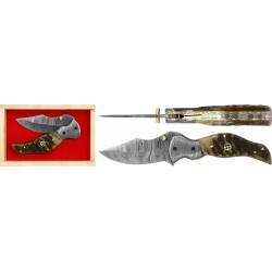 DAMAS - Folding knife Excellence 11 cm bélier - white horn