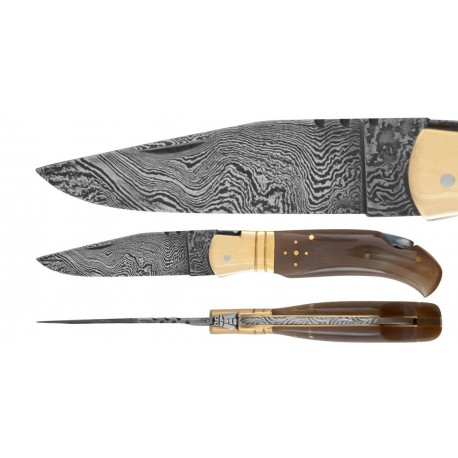 DAMAS - Folding knife 11,5 cm - white horn