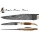 Damascus Knife Pakistan Folding 12 cm with deer handle