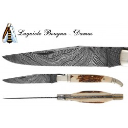 Damascus Knife Pakistan Folding 12 cm with deer handle