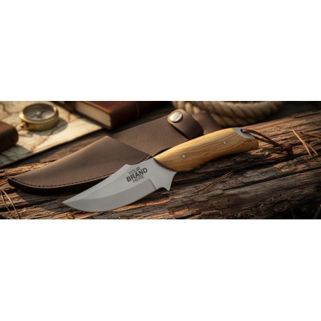 L - Folding adventurer knife fixed blade 24 cm & case - teak