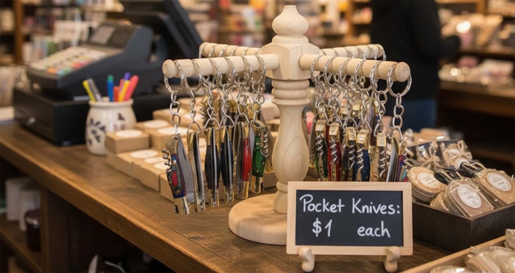 Display for 24 key rings + 24 key rings