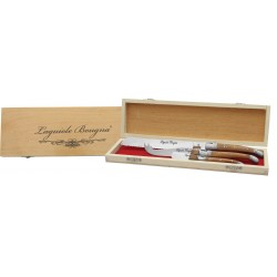 Natural Teak Wood Handle Knife Set - Premium Cheese, Bread & Butter Knives with Wooden Box - 3-Piece Ensemble from Pakistan