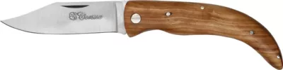 Curved Teak Wood Shepherd's Folding Knife – 9 cm Blade, 10.5 cm Handle