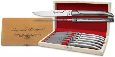 All-Steel Table Knife Set – 12 cm Handle, Set of 6 with Sharpening Steel