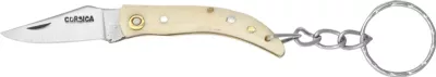 White Bone Handle Rustic Folding Knife Keychain – 5.8 cm Handle