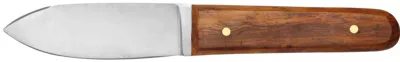 Dark Wood Handle Fixed-Blade Oyster Knife – 11 cm Handle, 21.5 cm Total Length