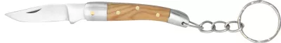 Natural Wood Handle Folding Knife Keychain – 5.8 cm Handle, Inox Bolster