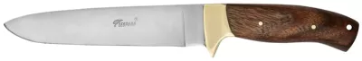 Fixed Blade Dagger Knife with Rich Acacia Wood Handle – 12 cm Handle, Brass Bolster, Leather Case Included