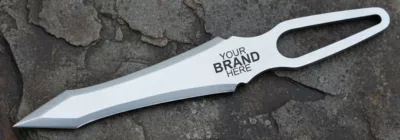 Slim Spear-Point Throwing Knife with Loop Cutout Grip – 20 cm Total Length