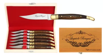 Acacia Wood Handle Table Knife Set – 12 cm Handle, Set of 6