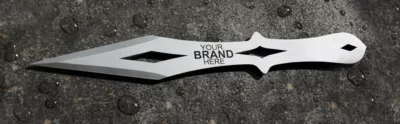 Double-Edge Throwing Knife with Diamond Cutout Grip – 20 cm Total Length