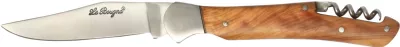 Golden Teak Wood Handle Corkscrew Folding Knife – 12 cm Handle, Inox Bolster