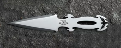 Spear-Point Throwing Knife with Flame-Tip Pommel – 20 cm Total Length