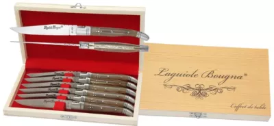 White Horn Handle Table Knife Set – 12 cm Handle, Set of 6
