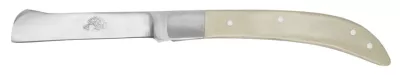 Polished White Handle Grafting Knife – 10 cm Handle, Inox Bolster