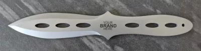 Spear-Point Throwing Knife with Six-Oval Cutout Grip – 20 cm Total Length