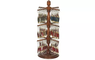 Rotating Wood Keychain Knife Display Stand