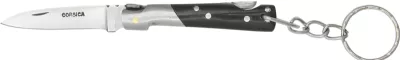 Black Horn Handle Vintage Folding Knife Keychain – 6 cm Handle, Inox Bolster