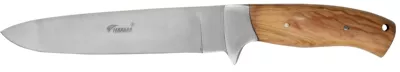 Fixed Blade Dagger Knife with Olive Wood Handle – 12 cm Handle, Inox Bolster, Leather Case Included