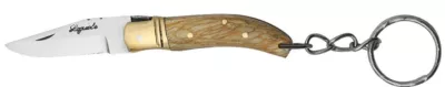 Natural Burl Wood Handle Folding Knife Keychain – 6 cm Handle, Brass Bolster