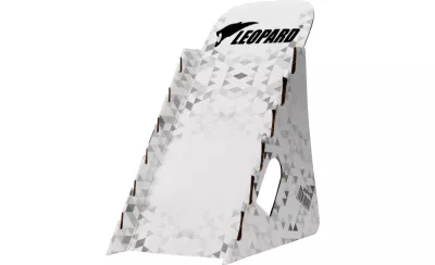 White Geometric Pattern Cardboard Knife Display Stand