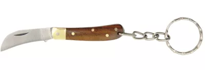 Dark Wood Handle Pruning Folding Knife Keychain – 5 cm Handle, Inox Bolster