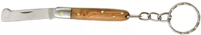 Teak Wood Handle Grafting Folding Knife Keychain – 5.5 cm Handle, Brass Bolster