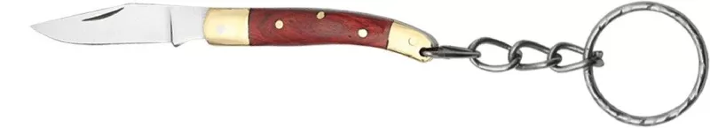 Rich Red Wood Handle Folding Knife Keychain – 5.8 cm Handle, Brass Bolster
