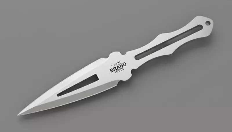 Spear-Point Throwing Knife with Slotted Grip – 20 cm Total Length