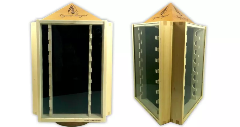 Pyramid-Top Glass Knife Showcase Cabinet