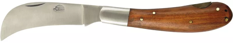 Reddish Wood Handle Locking Pruning Knife – 11.3 cm Handle, Inox Bolster