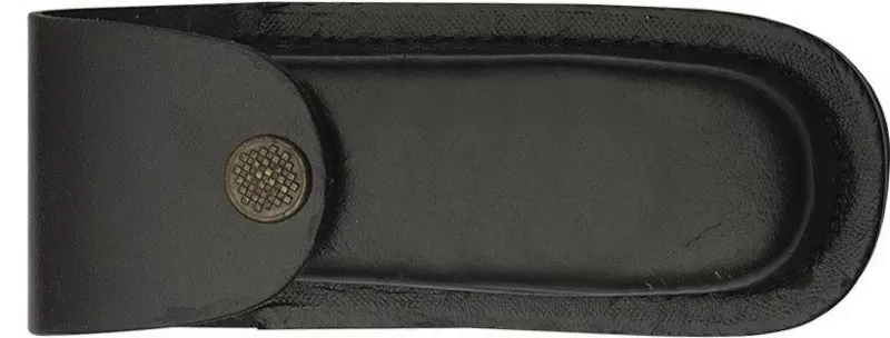 Black Leather Knife Sheath, Straight Pouch – 12 cm