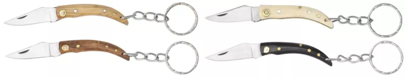 Teak Wood Handle Rustic Folding Knife Keychain – 5.8 cm Handle