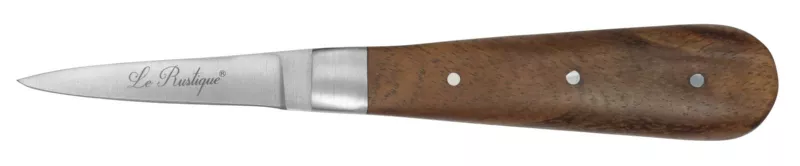 Walnut-Toned Acacia Handle Oyster Knife – 10 cm Handle, Inox Bolster