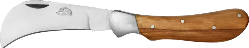 Teak Wood Handle Pruning Knife – 8 cm Handle, Inox Bolster