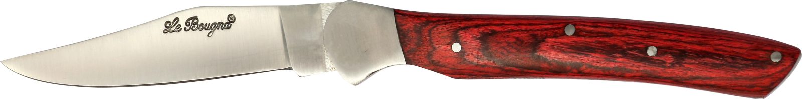 Deep Burgundy Wood Handle Folding Knife – 10 cm Handle, Inox Bolster