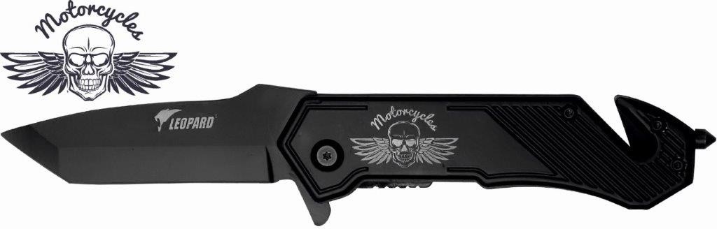 Tactical Folding Knife with Ridged Aluminum Handle & Glass Breaker – 11.7 cm Handle