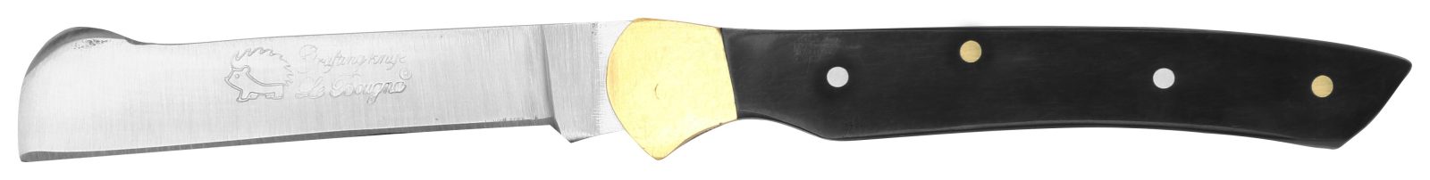 Glossy Black Handle Grafting Knife – 10 cm Handle, Brass Bolster