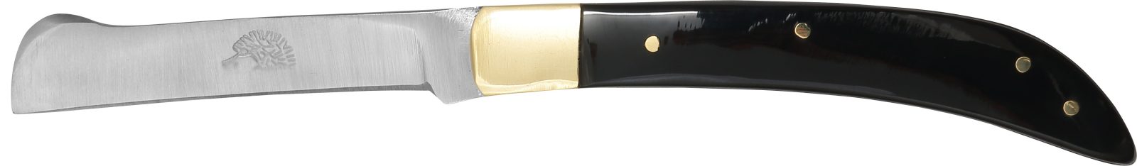 Tapered Blade Grafting Knife with Black Horn Handle – 10 cm Handle, Brass Bolster