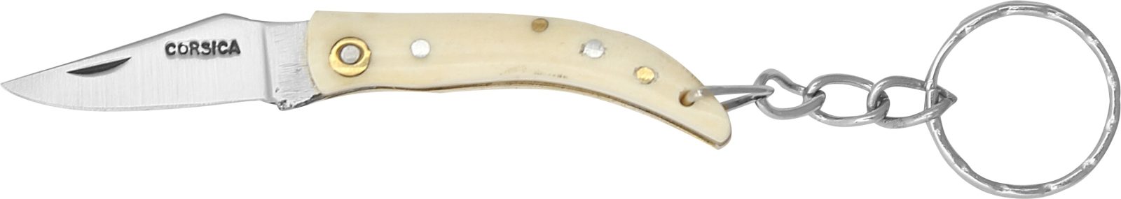 White Bone Handle Rustic Folding Knife Keychain – 5.8 cm Handle