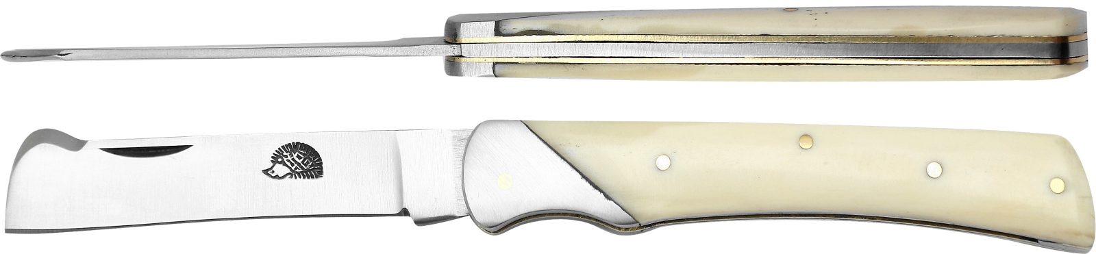 White Bone Handle Grafting Knife with Bark Lifter – 10 cm Handle, Inox Bolster